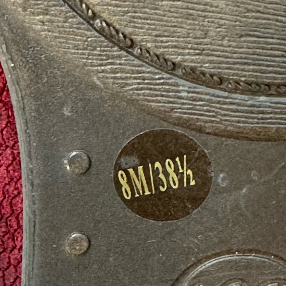 LUCKY BRAND Bernaeh Ankle Bootie Size 8M Red Buckle Cowgirl Moto Suede P… - Picture 12 of 15